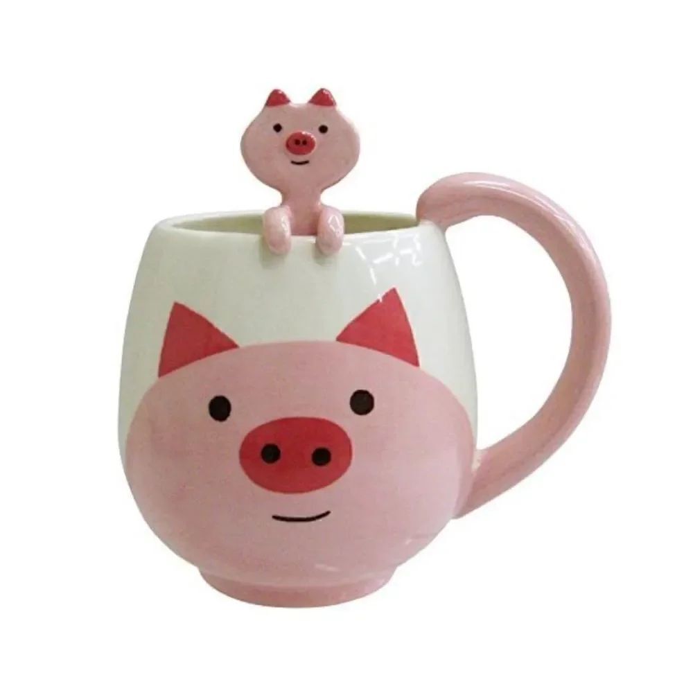 Pig Mug and Spoon Gift Set 15oz Capacity NEW